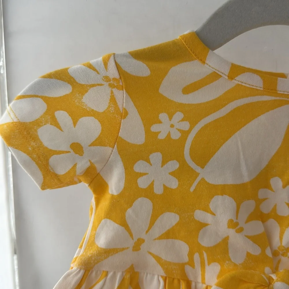 Carter Yellow and White Floral Baby Dress with‎ Bloomers 12 mo